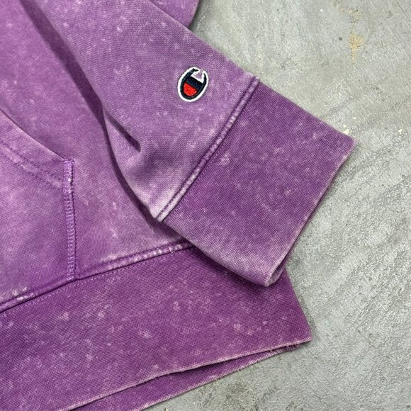 Champion Hoodie Purple Washed Oversized Pullvoer Large - Picture 5 of 8